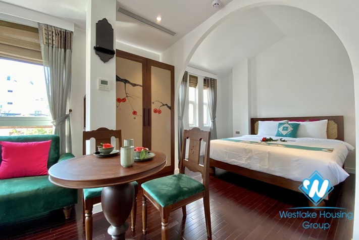 Studio modern and bright apartment for rent in Truc Bach st, Ba Dinh district.